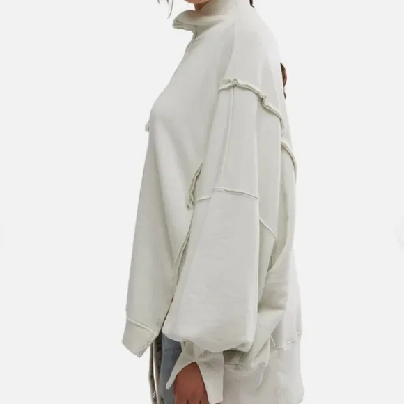 FP We The Free Camden Henley Sweatshirt in Grey Opal sz lg NWT - Picture 5 of 9